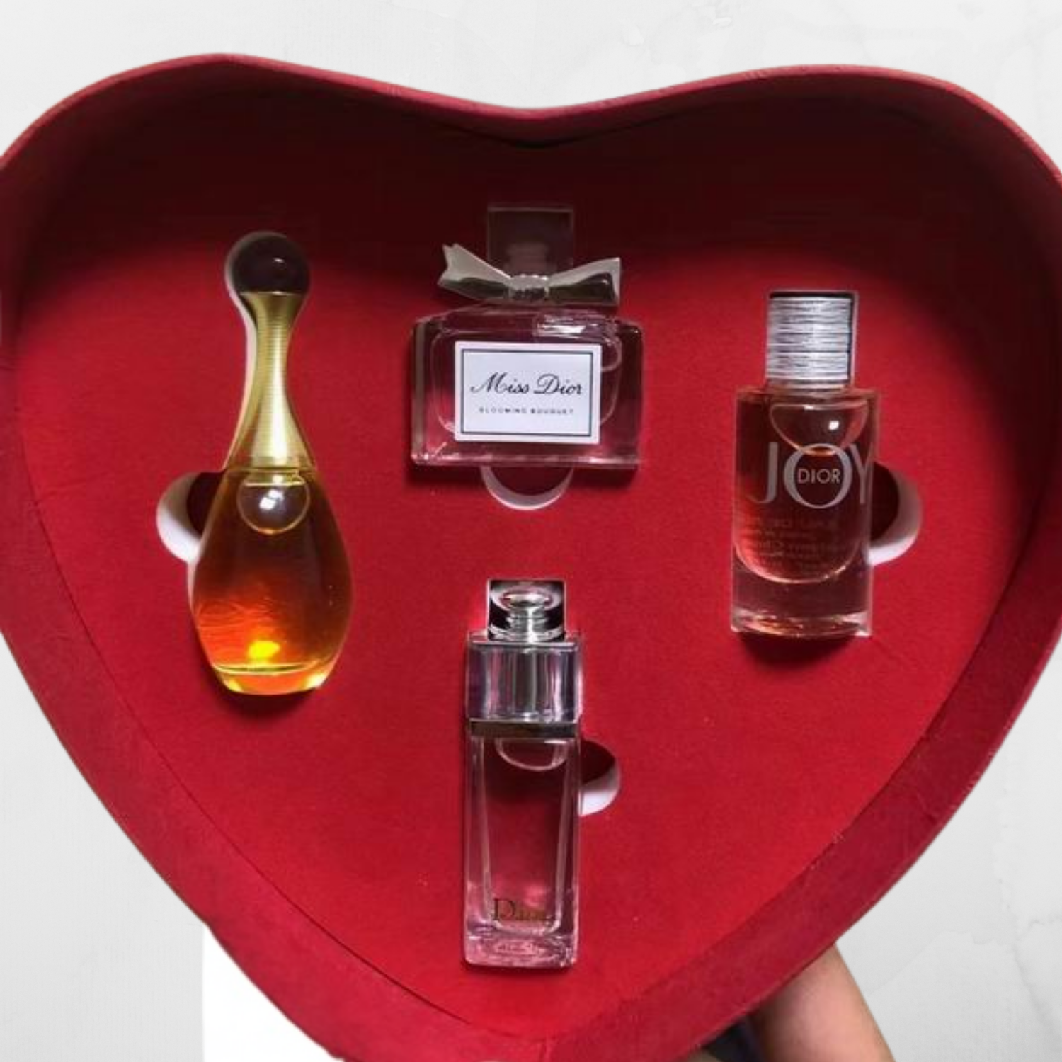 DIOR HEART SHAPED 4 PIECE PERFUME GIFT BOX