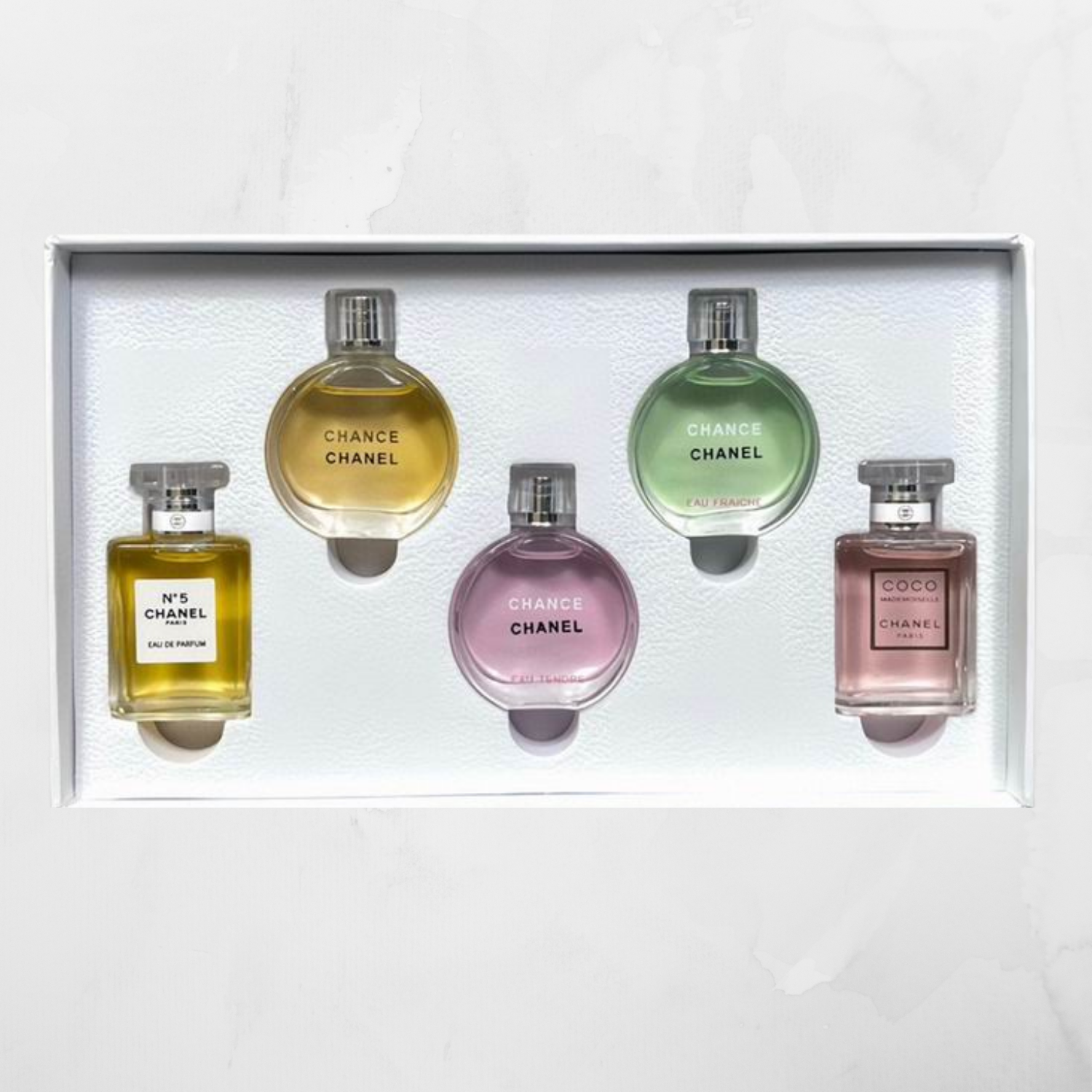 CHANEL 5 PIECE PERFUME GIFT BOX