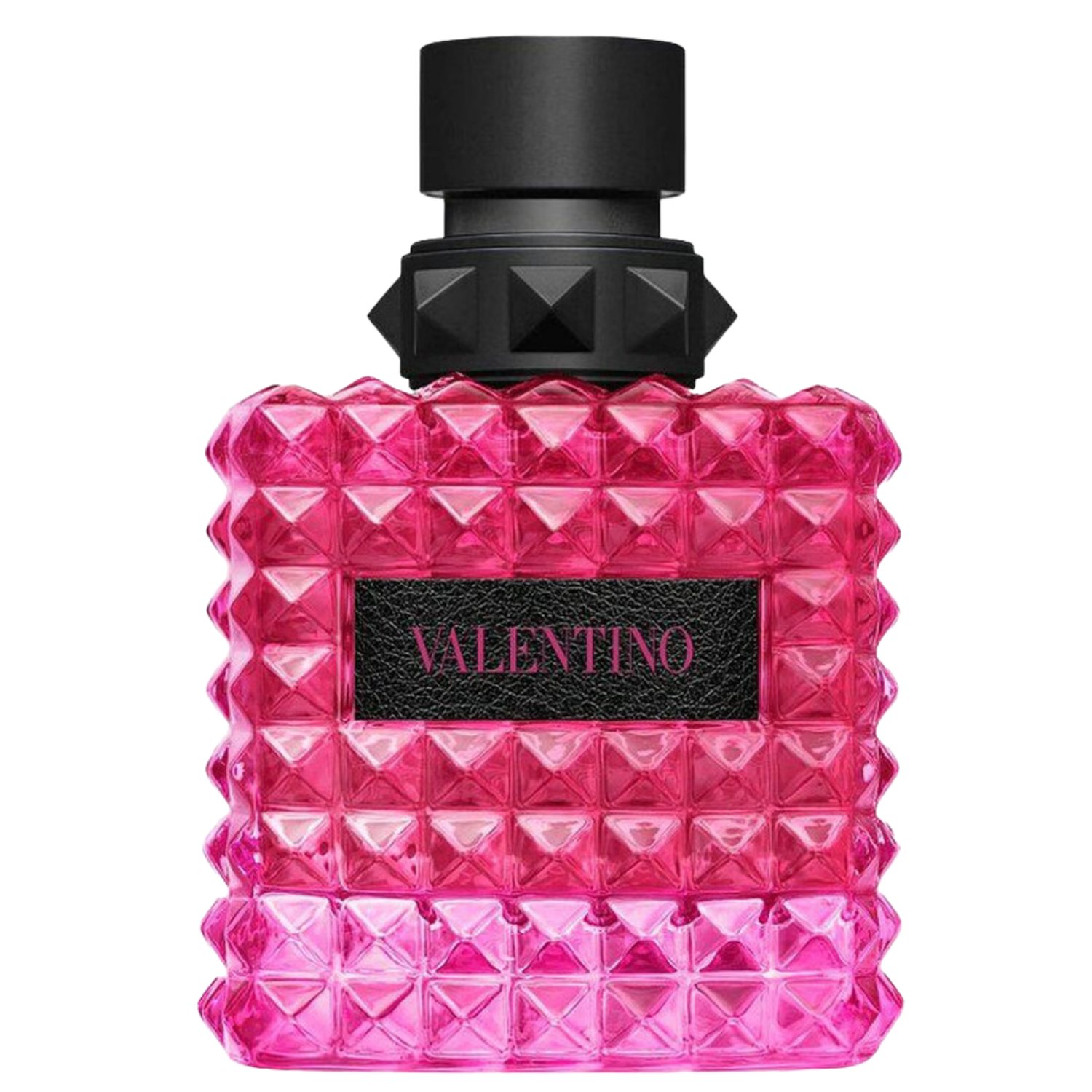 Pink diamond-patterned perfume bottle elixir