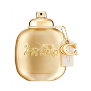 Gold perfume bottle with horse and carriage coach