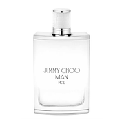 Jimmy Choo Man Ice perfume bottle on a white background