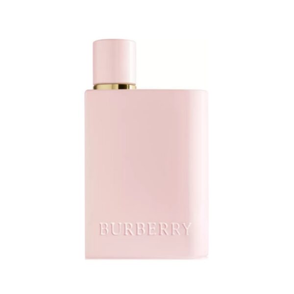 Pink Burberry perfume bottle on a white background