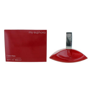 Red Calvin Klein Euphoria perfume bottle and packaging 
