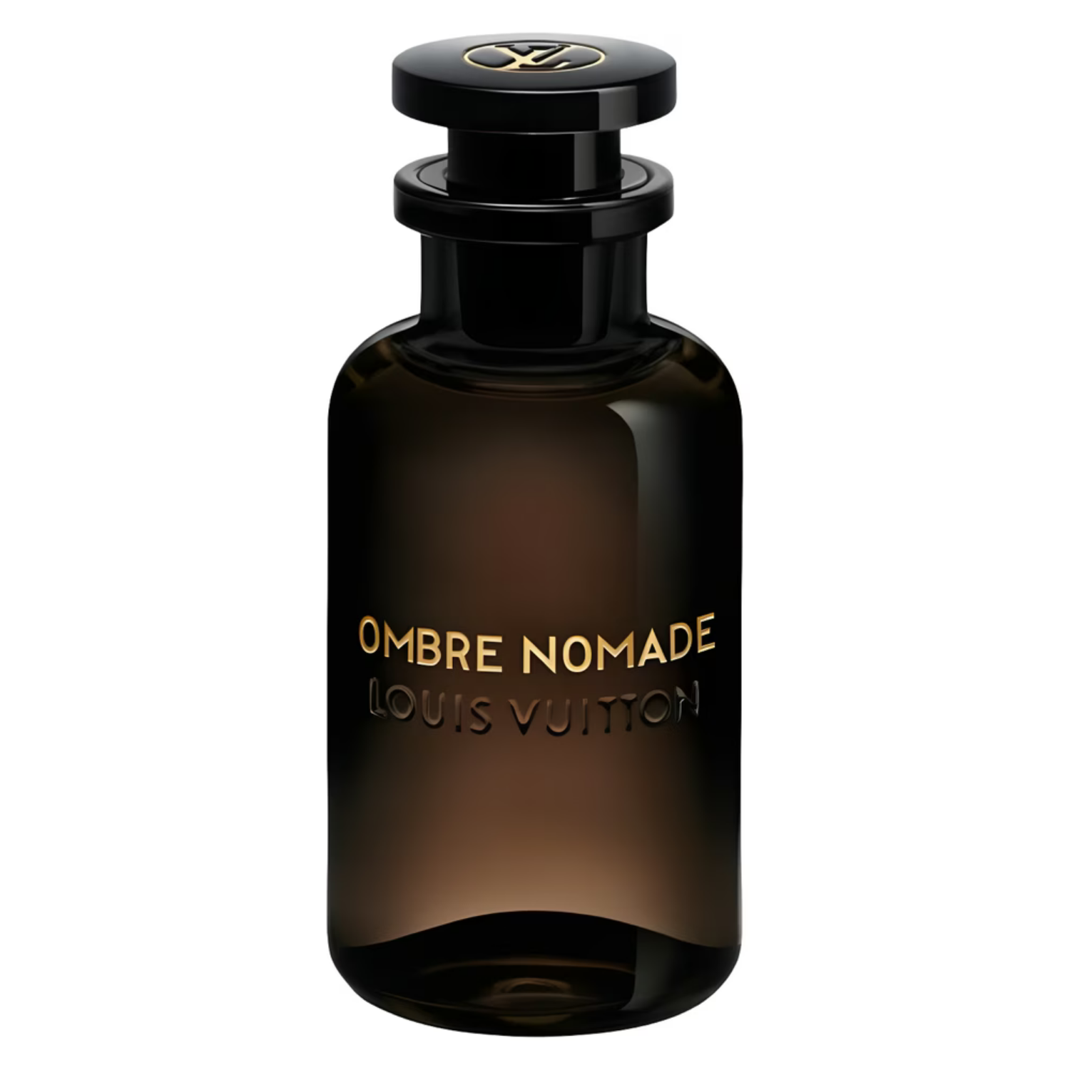 Louis Vuitton Ombre Nomade perfume bottle on a white background