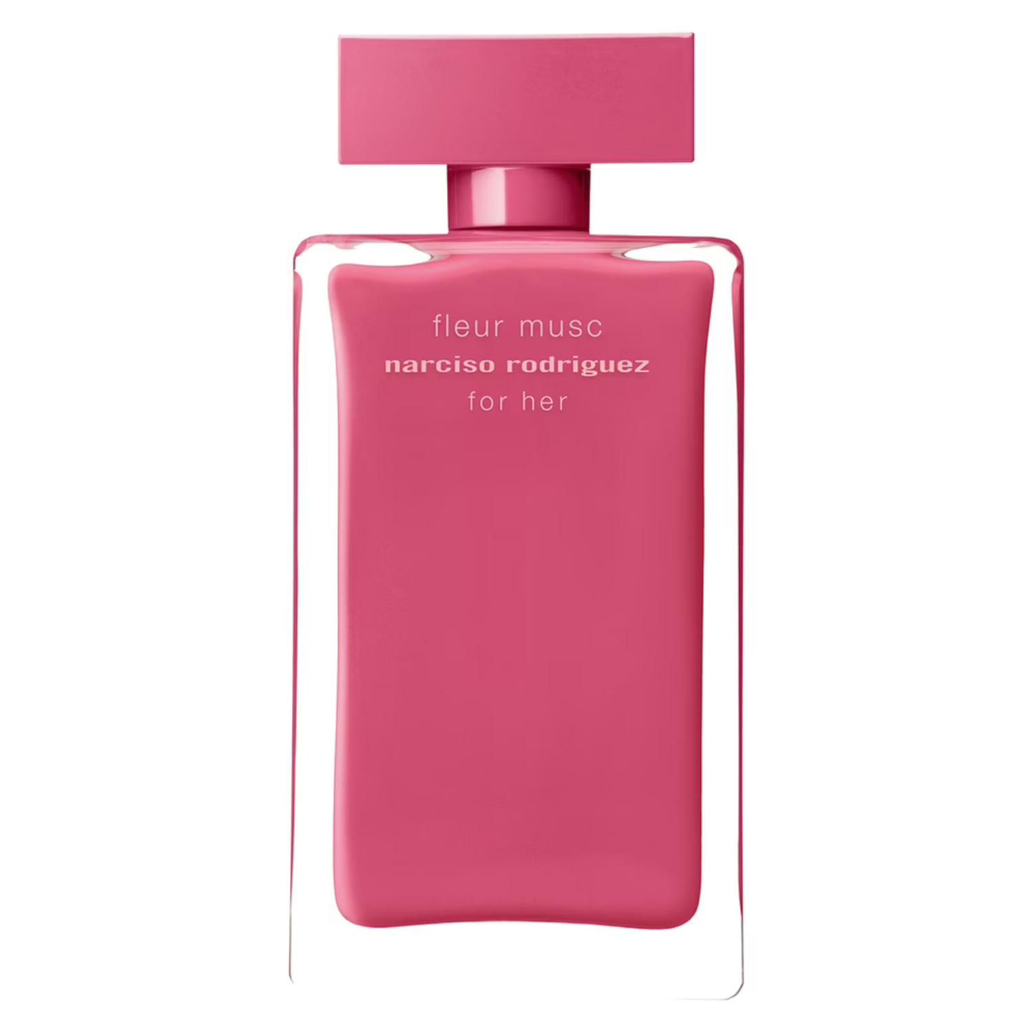 Pink perfume bottle labeled 'fleur musc' by narciso rodriguez 