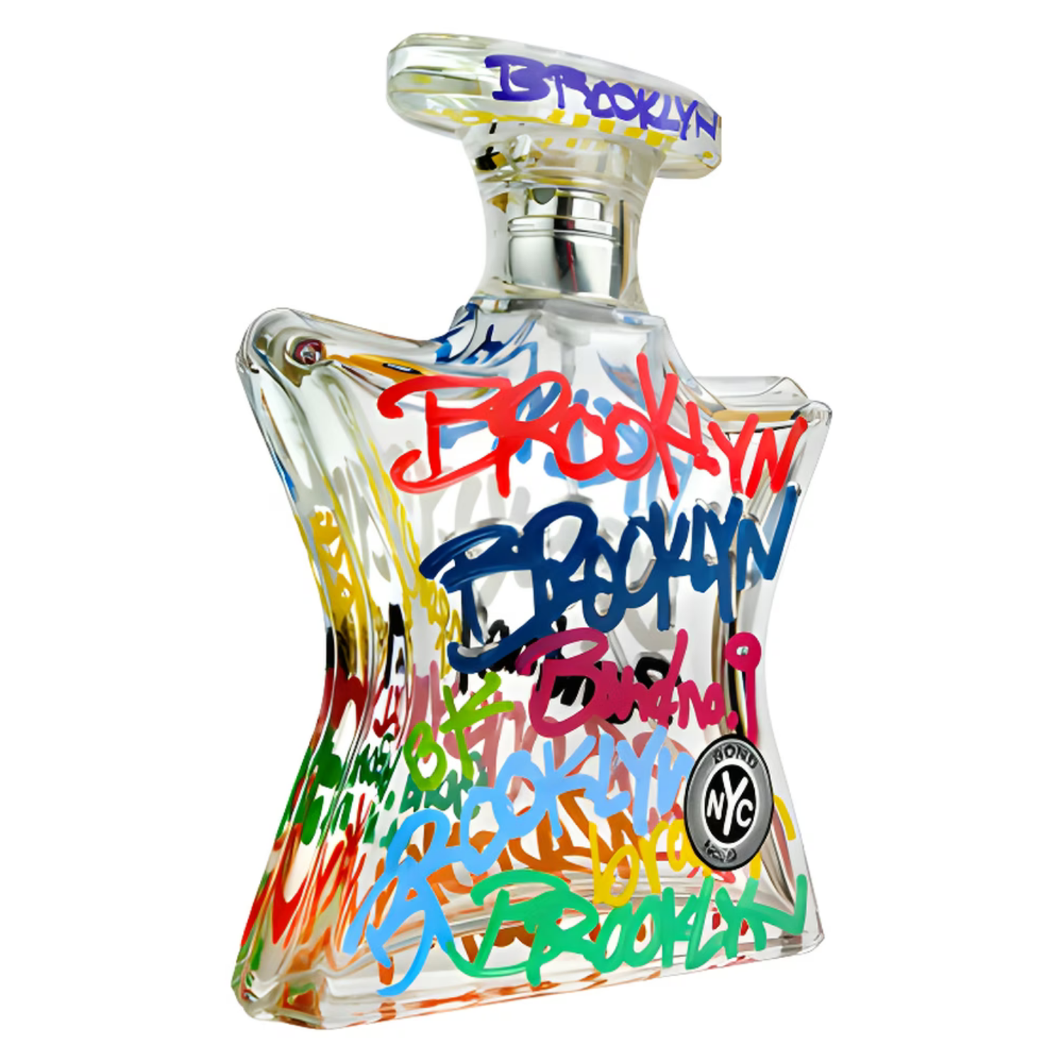 Perfume bottle with colorful 'Brooklyn' Bond No 9
