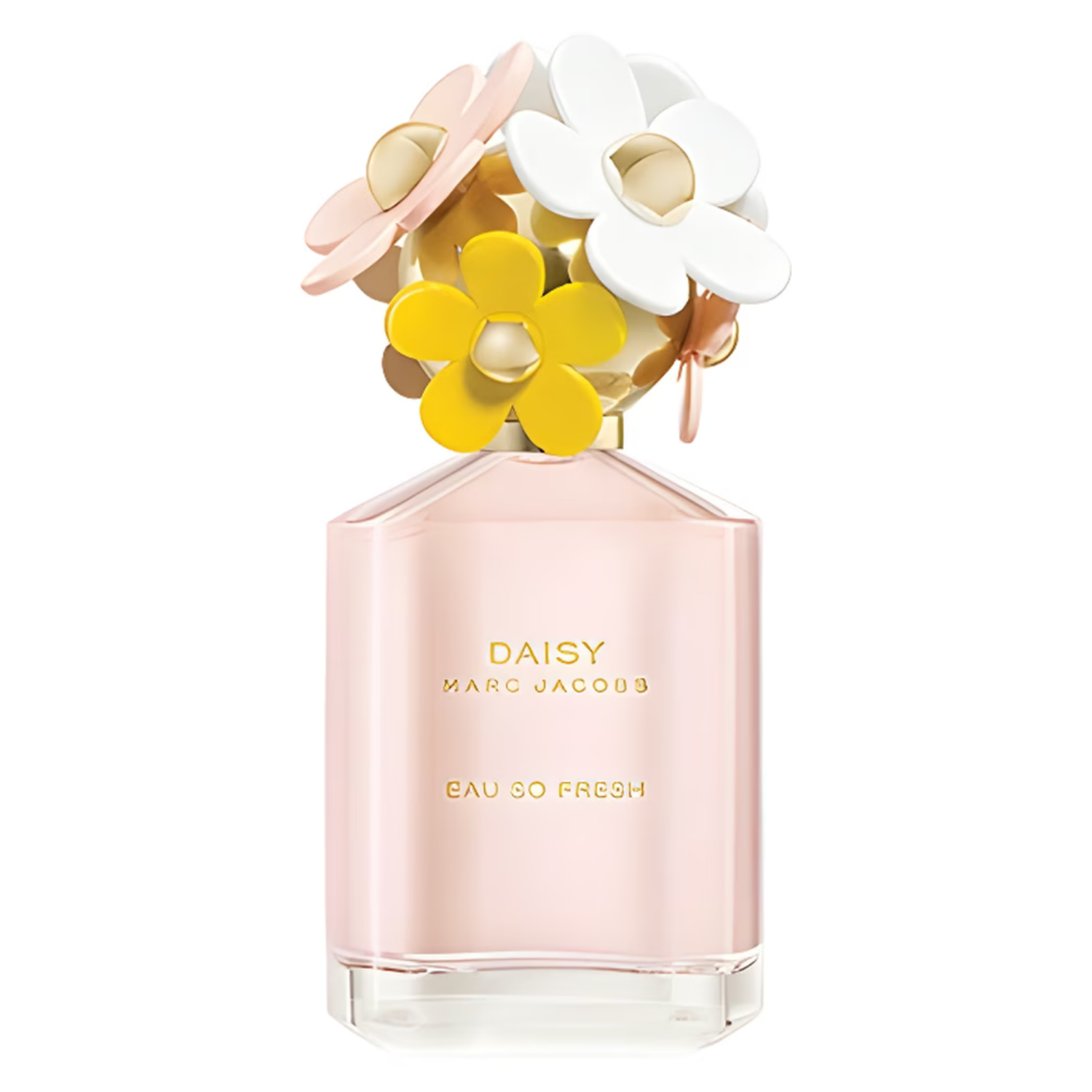 Pink perfume bottle with floral design marc jacobs