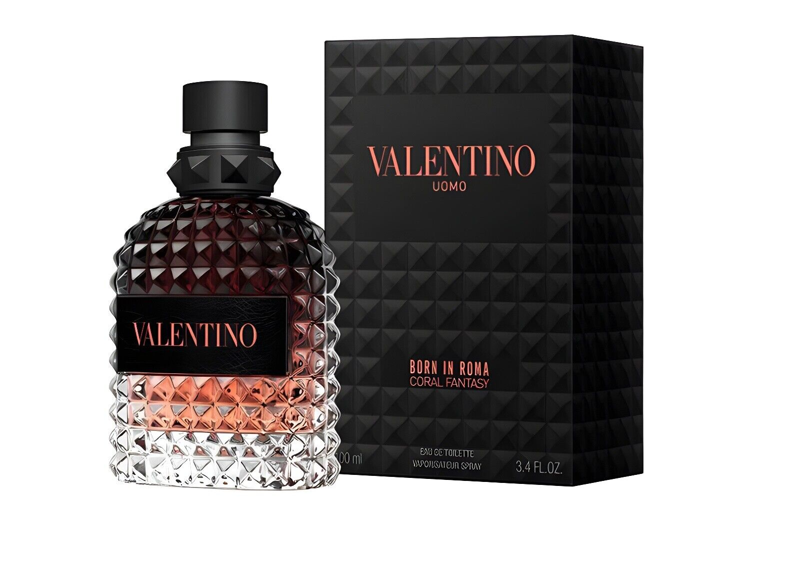 Valentino Uomo perfume bottle and packaging Valentino Uomo Born in Roma Coral Fantasy