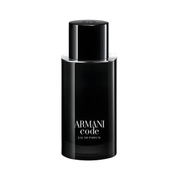 Black Armani Code perfume bottle on a white background