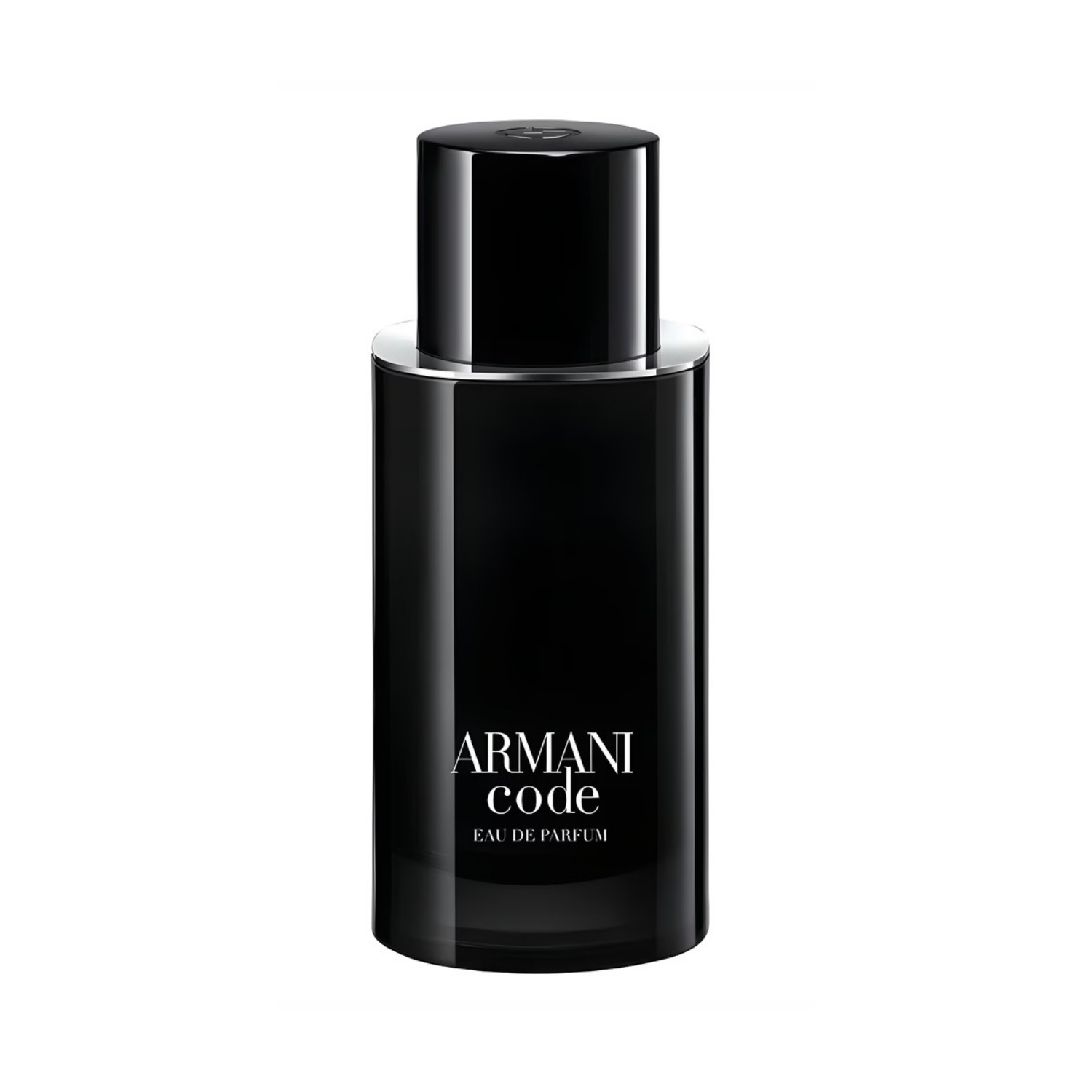 Black Armani Code perfume bottle on a white background