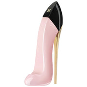 Pink high-heeled shoe with black and gold   CH good girl blush